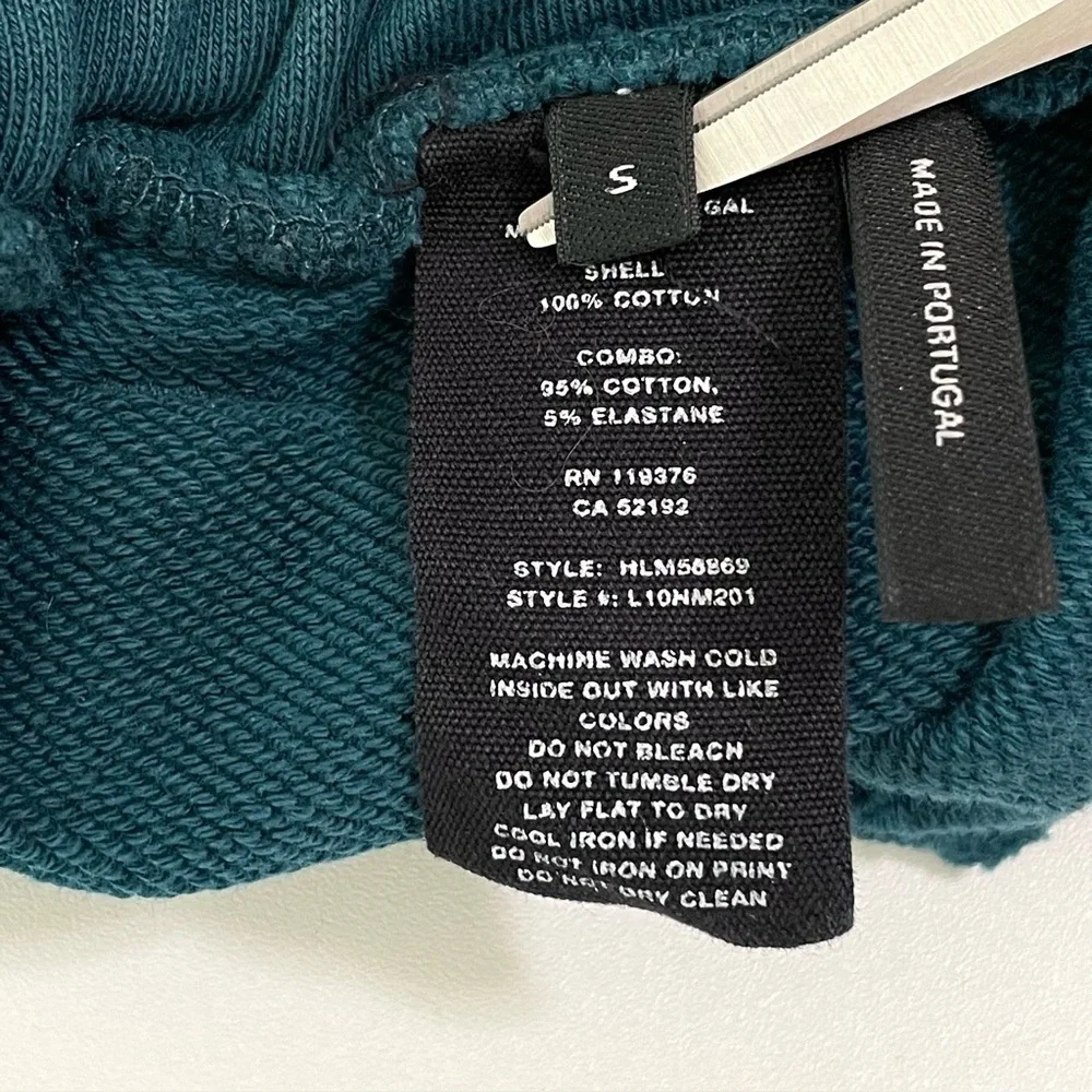 Helmut Lang Slim Logo Jogger Pant Drawstring Sweatpants Neptune Teal Small